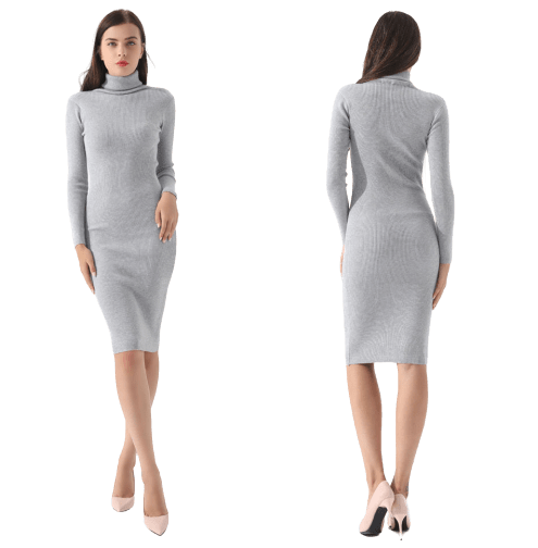 Robe Pull Grise Oasis - Manches Courtes, Col Haut - Idéale Pour Un Look Décontracté