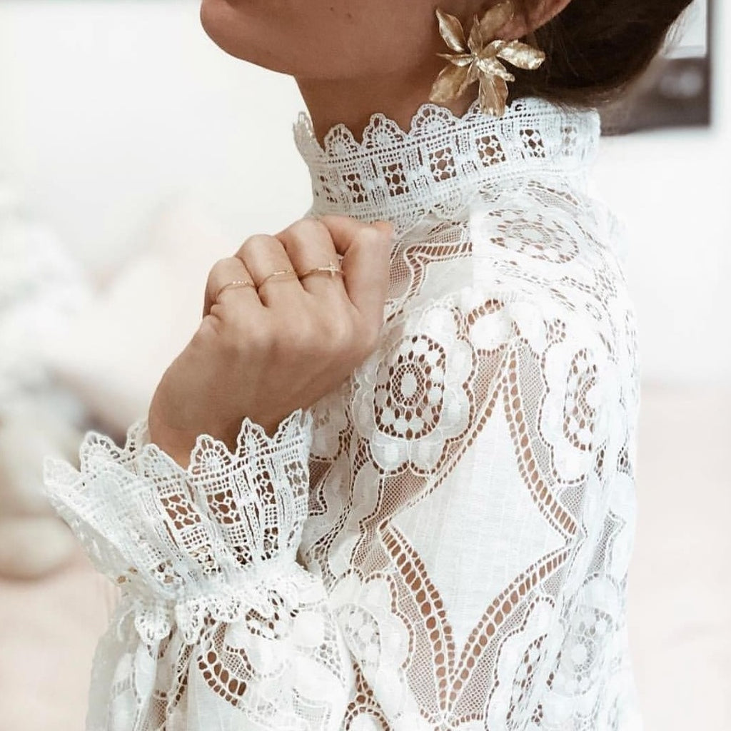 Blouse Blanche Dentelle Vintage Vintage Dressing