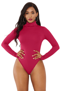 Body Col Roulé Femme Manches Longues