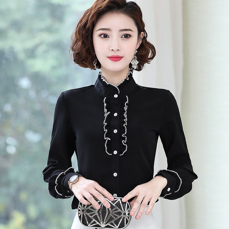Chemise col jabot 2025 femme