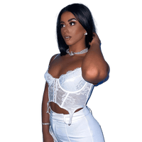 Crop Top Bustier Blanc Femme Vintage