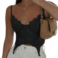 Crop Top Bustier Noir Vintage