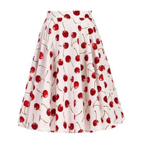Jupe Vintage Blanche Cerises Année 50