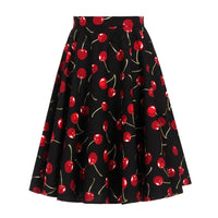 Jupe Vintage Année 50 Noire Cerises
