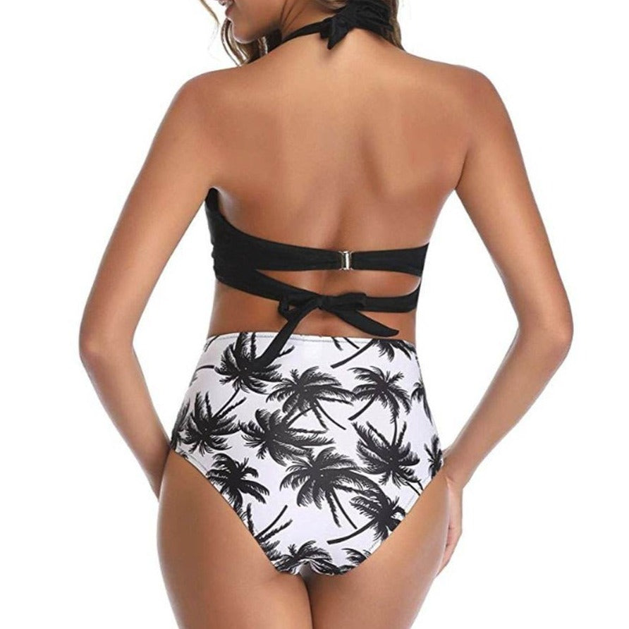 Maillot De Bain Vintage Taille Haute Noir