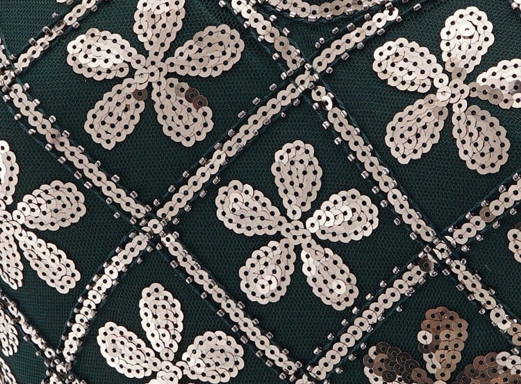 Robe Charleston Année 20 Vert & Or | Vintage-Dressing