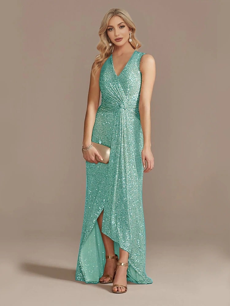 Robe de Soiree Chic et Glamour Vert Menthe 36