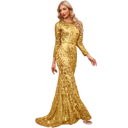 Robe dorée grande clearance taille