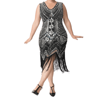 Robe Gatsby Grande Taille Argent Années Folles