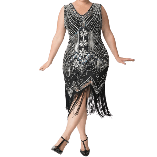 Robe argentée top grande taille