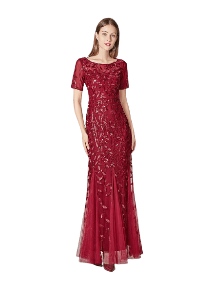 Robe Gatsby Longue Vintage Bordeaux Vintage Dressing