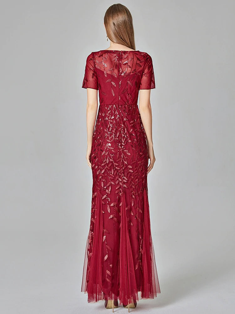 Robe Gatsby Longue Vintage Bordeaux Vintage Dressing