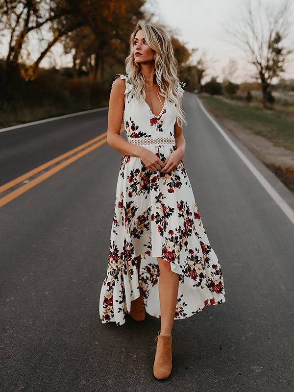 Robe Vintage Boheme Chic Blanc S