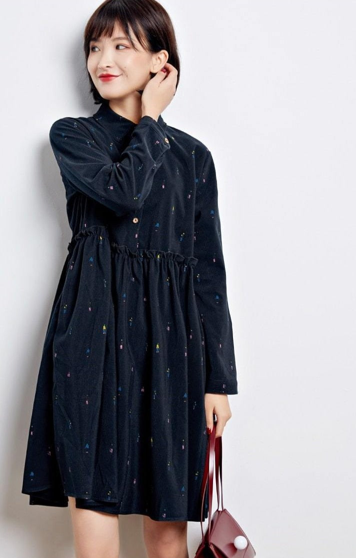 Robe Vintage Chic Style Anglais Bleu M