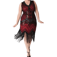Robe Gatsby Grande Taille Rouge Années Folles