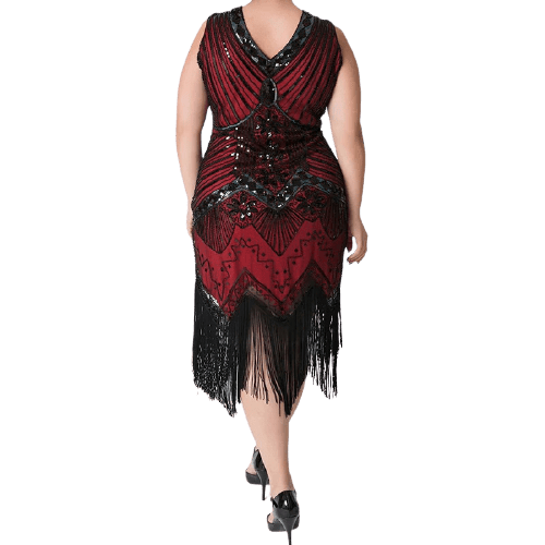 Robe Gatsby Grande Taille Rouge