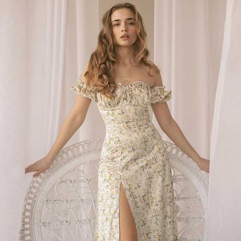 Robe longue top boheme fleurie