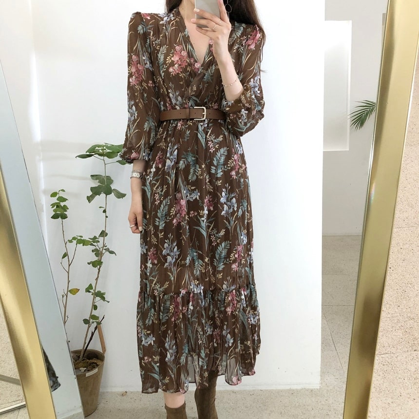 Robe mousseline 2025 de soie fleurie