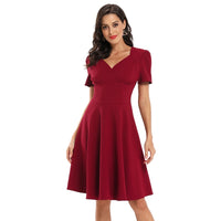 Robe Vintage Patineuse Bordeaux Pin-Up