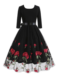 Robe Guinguette <br> Broderie Coquelicot