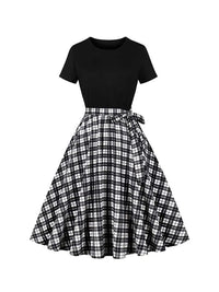 Robe Guinguette <br> Vichy Noir et Blanc