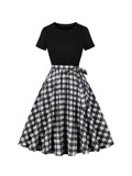 Robe Guinguette <br> Vichy Noir et Blanc