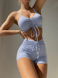 Maillot de Bain Femme 2 Pieces Taille Haute