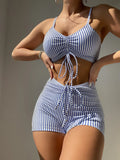Maillot de Bain Femme 2 Pieces Taille Haute