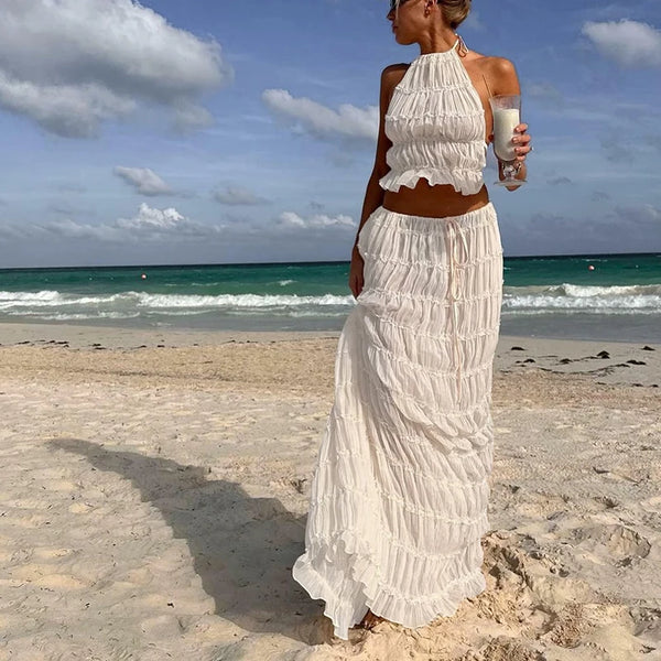 Robe de plage longue en coton bio