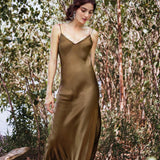 Robe Pin-Up Longue Satin | vintage-dressing