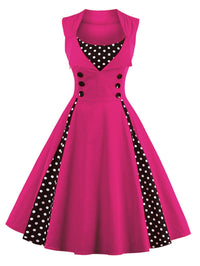 Robe Rétro Rockabilly | Vintage-Dressing à Pois Rose Robe Vintage