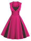 Robe Rétro Rockabilly | Vintage-Dressing à Pois Rose Robe Vintage