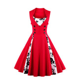 Robe Guinguette Motif Floral Rétro Vintage