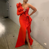 Robe Pin-Up Rouge À Jabots | vintage rétro