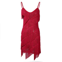 Robe Danse de Salon Charleston Rouge Vintage-Dressing