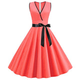 Robe Guinguette Unie Corail