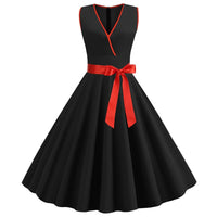 Robe Guinguette Unie Noir