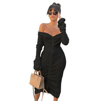 Robe Pin-Up Mi-Longue Épaules Dénudées | vintage