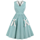 Robe Rockabilly Vichy Turquoise Vintage-Dressing