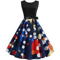 Robe Rockabilly À Pois Multicolore Vintage-Dressing