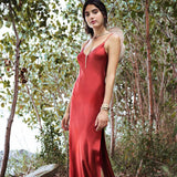 Robe Pin-Up Longue Satin | vintage