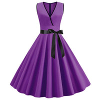 Robe Guinguette Unie Violet