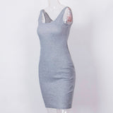 Robe Pin-Up Moulante Grise Rétro