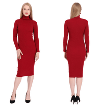 Robe Col Roulé Rouge Vintage Dressing Robe Vintage Robe Rétro Robe Rétro Chic 1