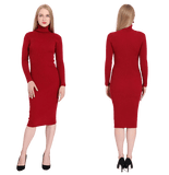 Robe Col Roulé Rouge Vintage Dressing Robe Vintage Robe Rétro Robe Rétro Chic 1