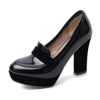 Chaussure Pin-Up Couture Noir Brillant Rétro Chic