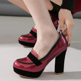 Chaussures Pin-Up Couture Rouge Brillant Vintage-Dressing