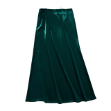 Jupe Vintage Mi-Longue Vert Satin Rétro Chic Vintage-Dressing