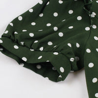 Robe Vintage Verte Pois Blancs Années 50 3