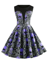 Robe Rockabilly Tête De Mort Vintage-Dressing Halloween 3